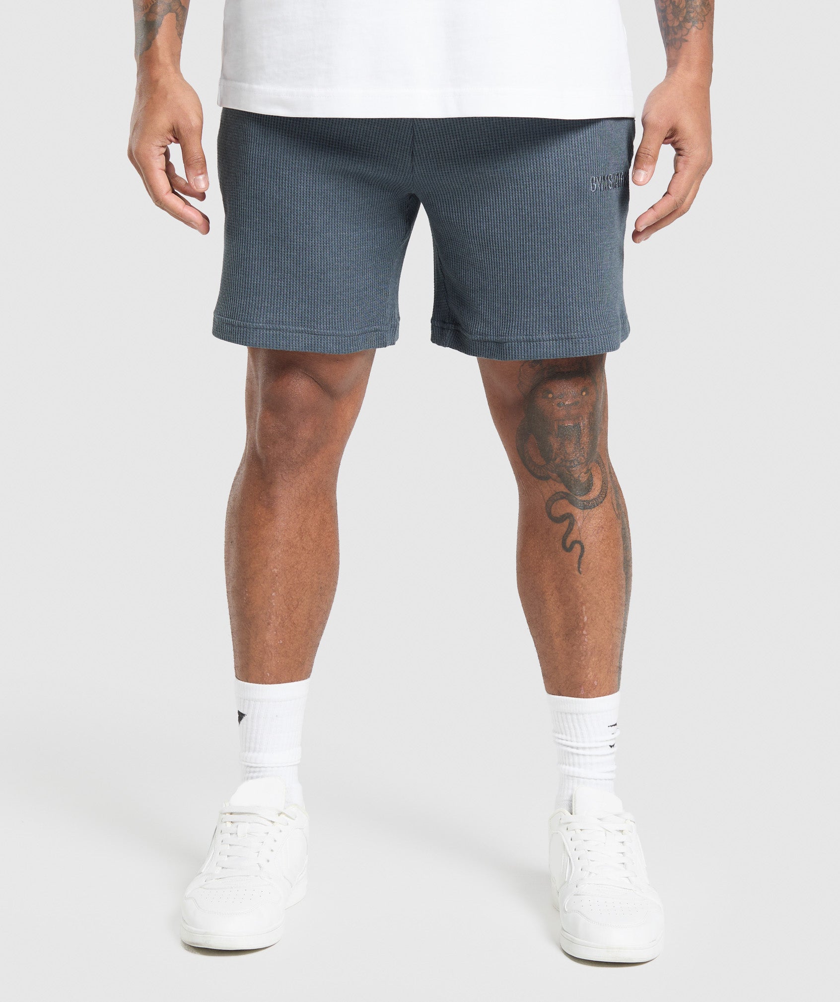 Gymshark Waffle Shorts Titanium Blue