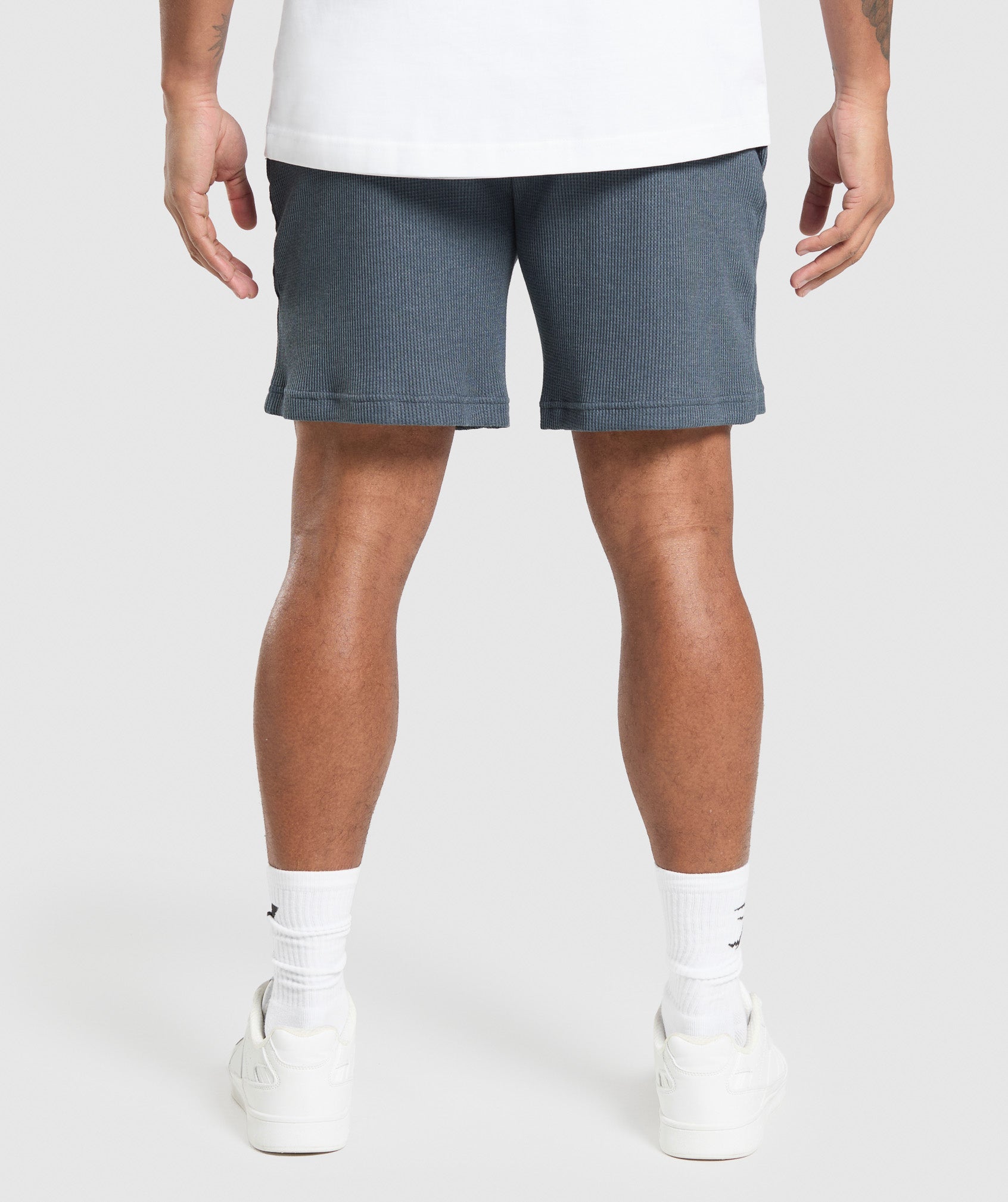 Gymshark Waffle Shorts Titanium Blue