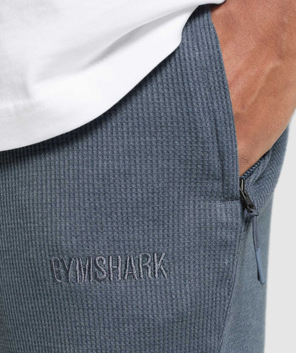 Gymshark Waffle Shorts Titanium Blue