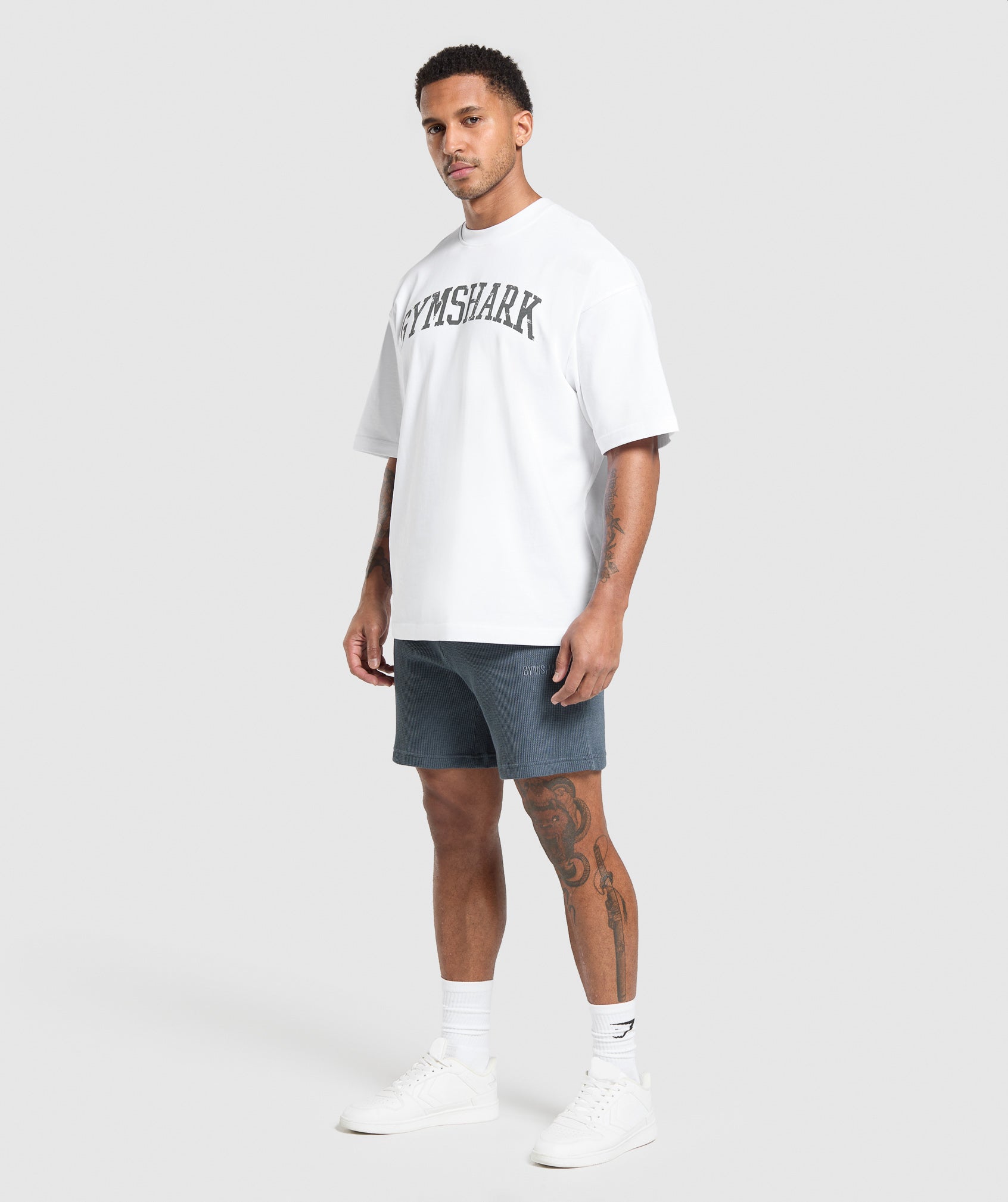Gymshark Waffle Shorts Titanium Blue