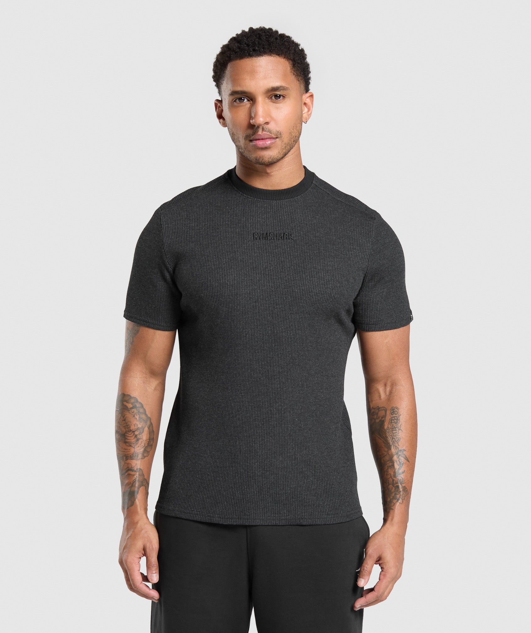 Gymshark Waffle T-Shirt Black