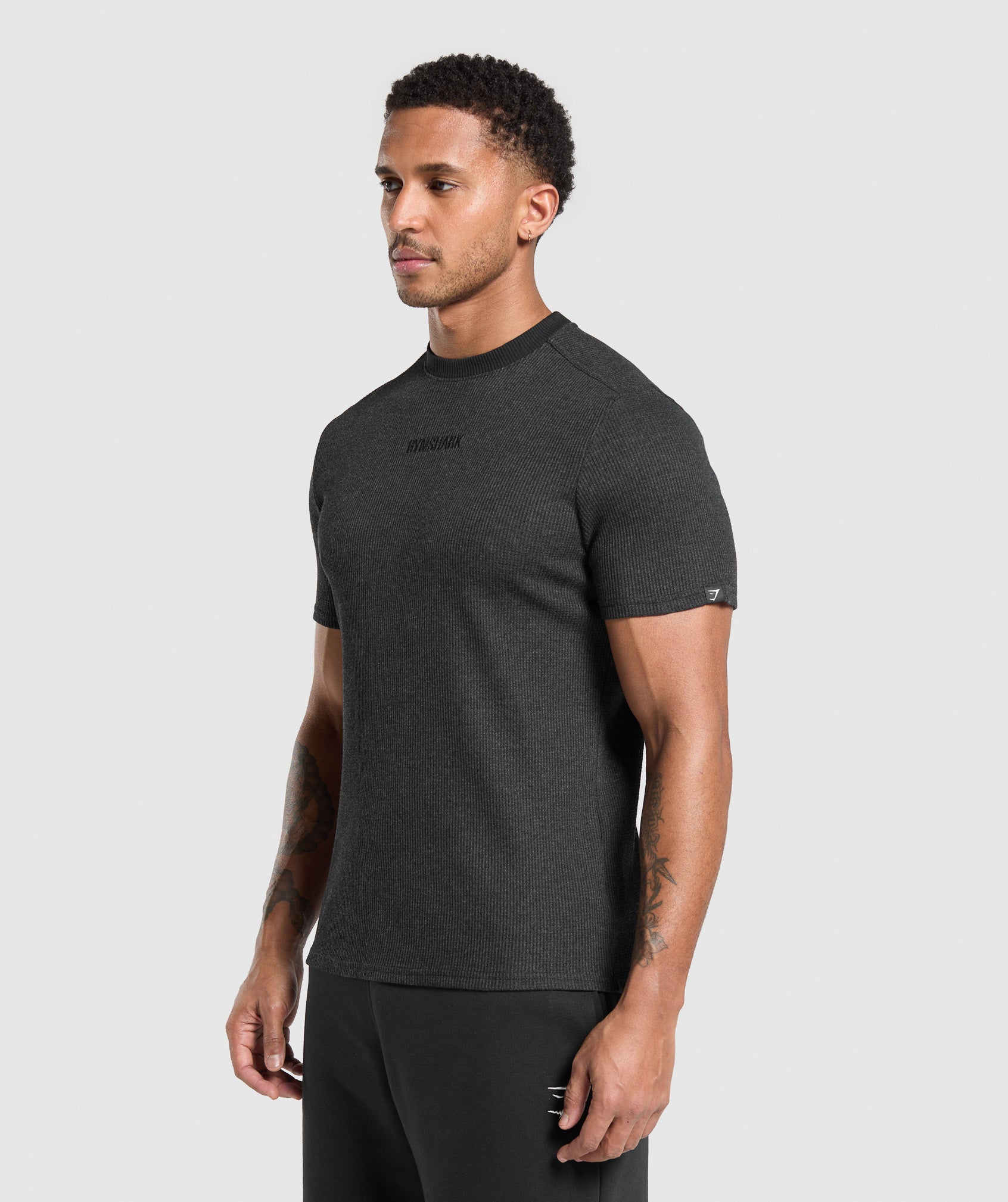 Gymshark Waffle T-Shirt Black