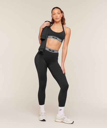 Women's Gymshark Waistband Logo Leggings Black