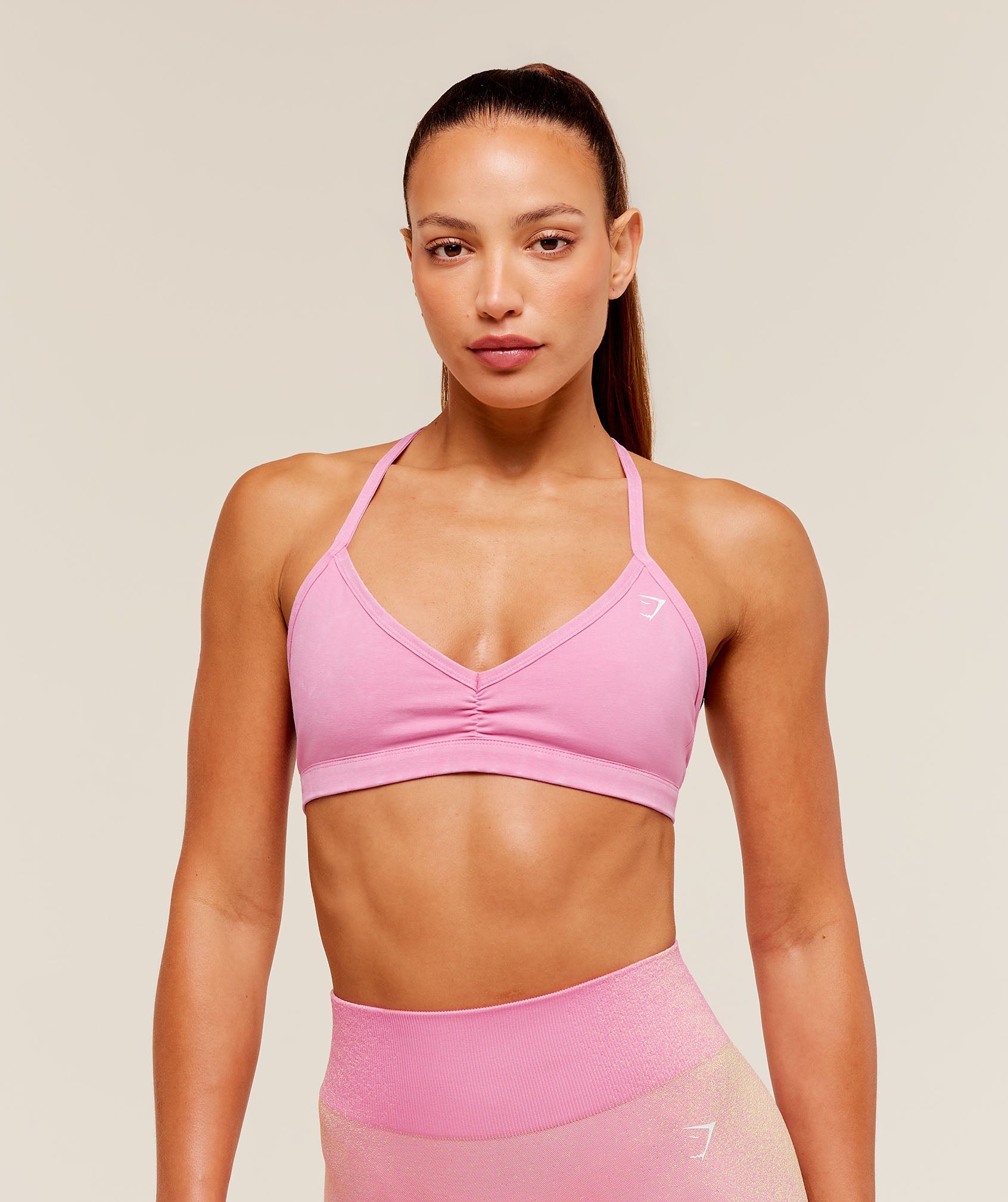 Women's Gymshark Washed Minimal Sports Bra Focus Pink