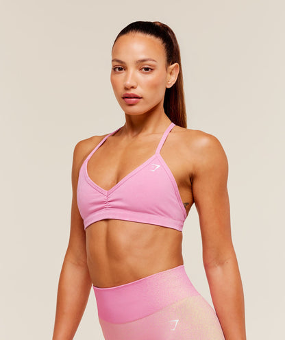 Women's Gymshark Washed Minimal Sports Bra Focus Pink