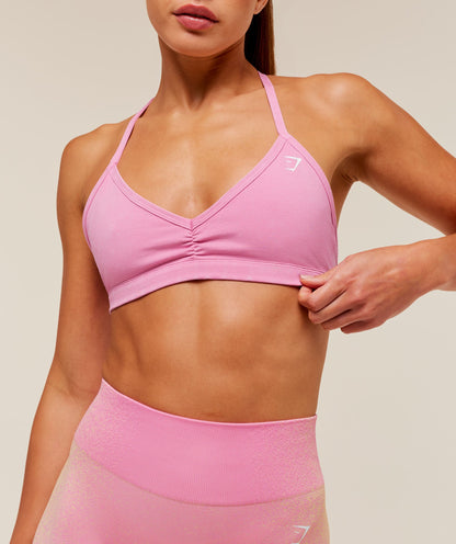Women's Gymshark Washed Minimal Sports Bra Focus Pink