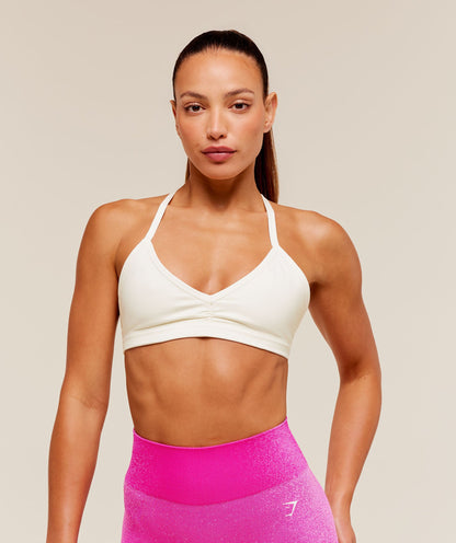 Women's Gymshark Washed Minimal Sports Bra Soft White