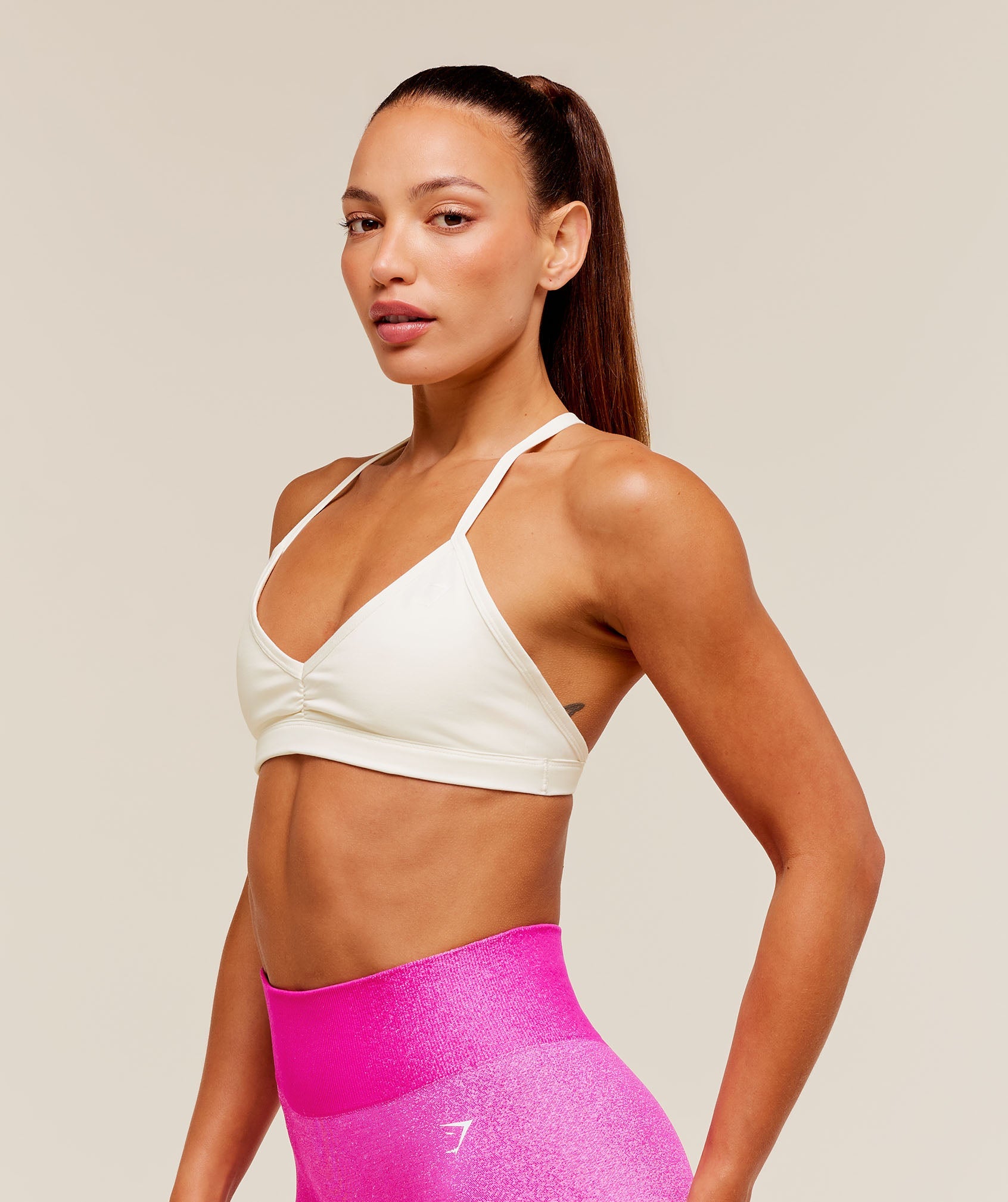 Women's Gymshark Washed Minimal Sports Bra Soft White