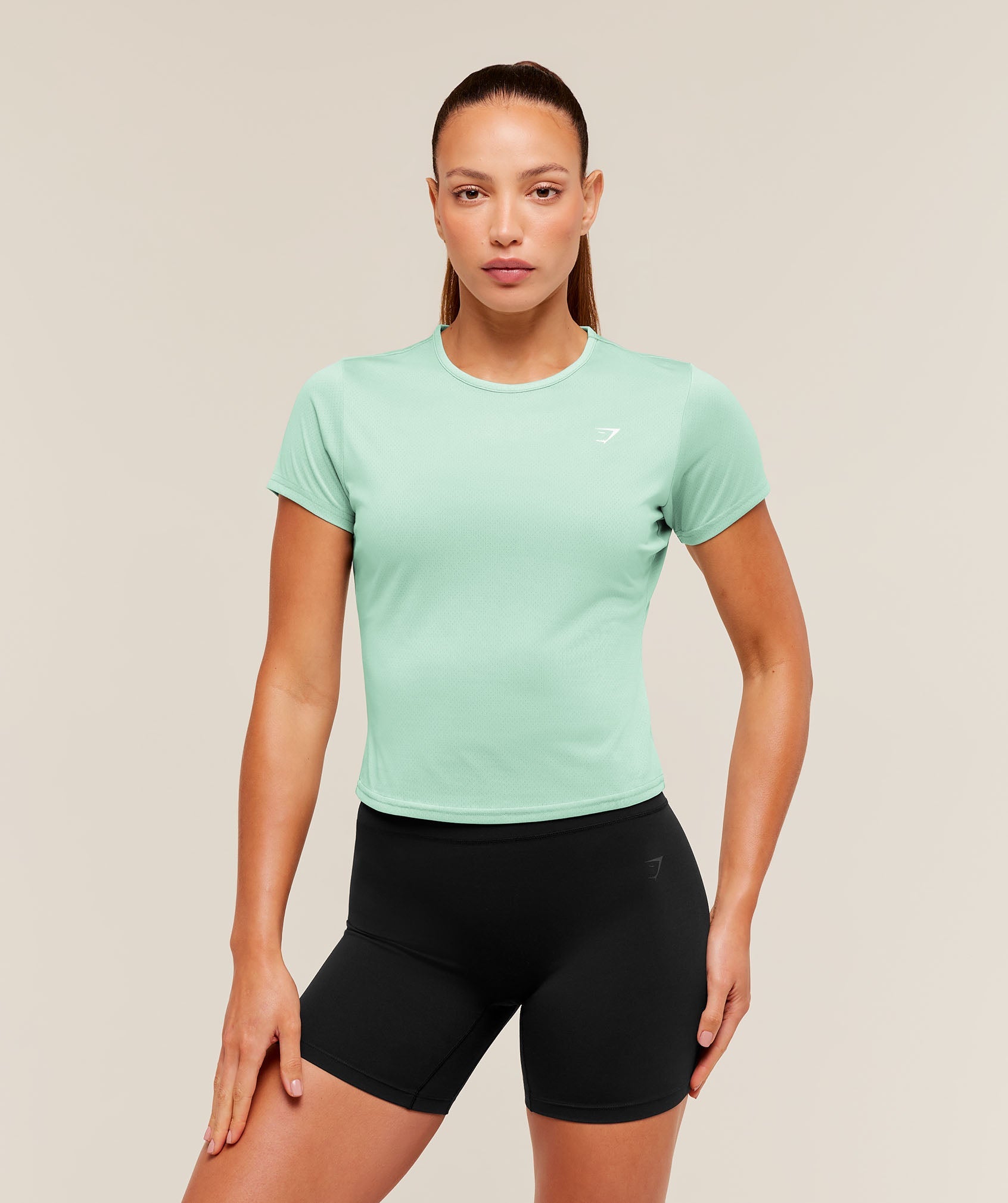 Women's Gymshark Washed Pastel Baby Tee Pop Turquoise
