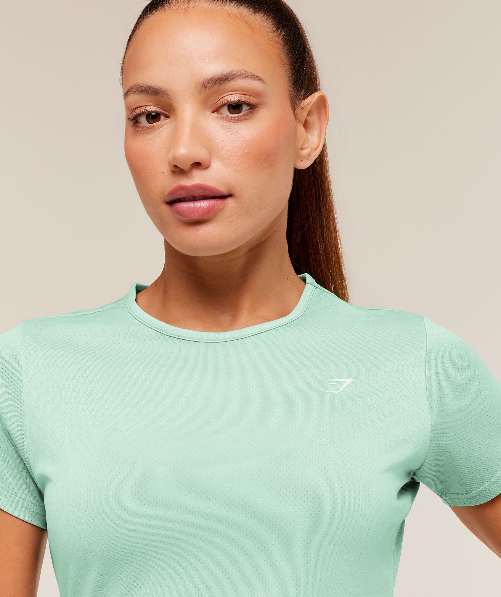 Women's Gymshark Washed Pastel Baby Tee Pop Turquoise