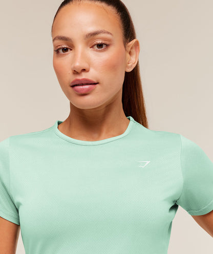 Women's Gymshark Washed Pastel Baby Tee Pop Turquoise