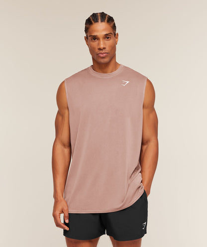 Gymshark Washed Pastels Tank Taupe Brown