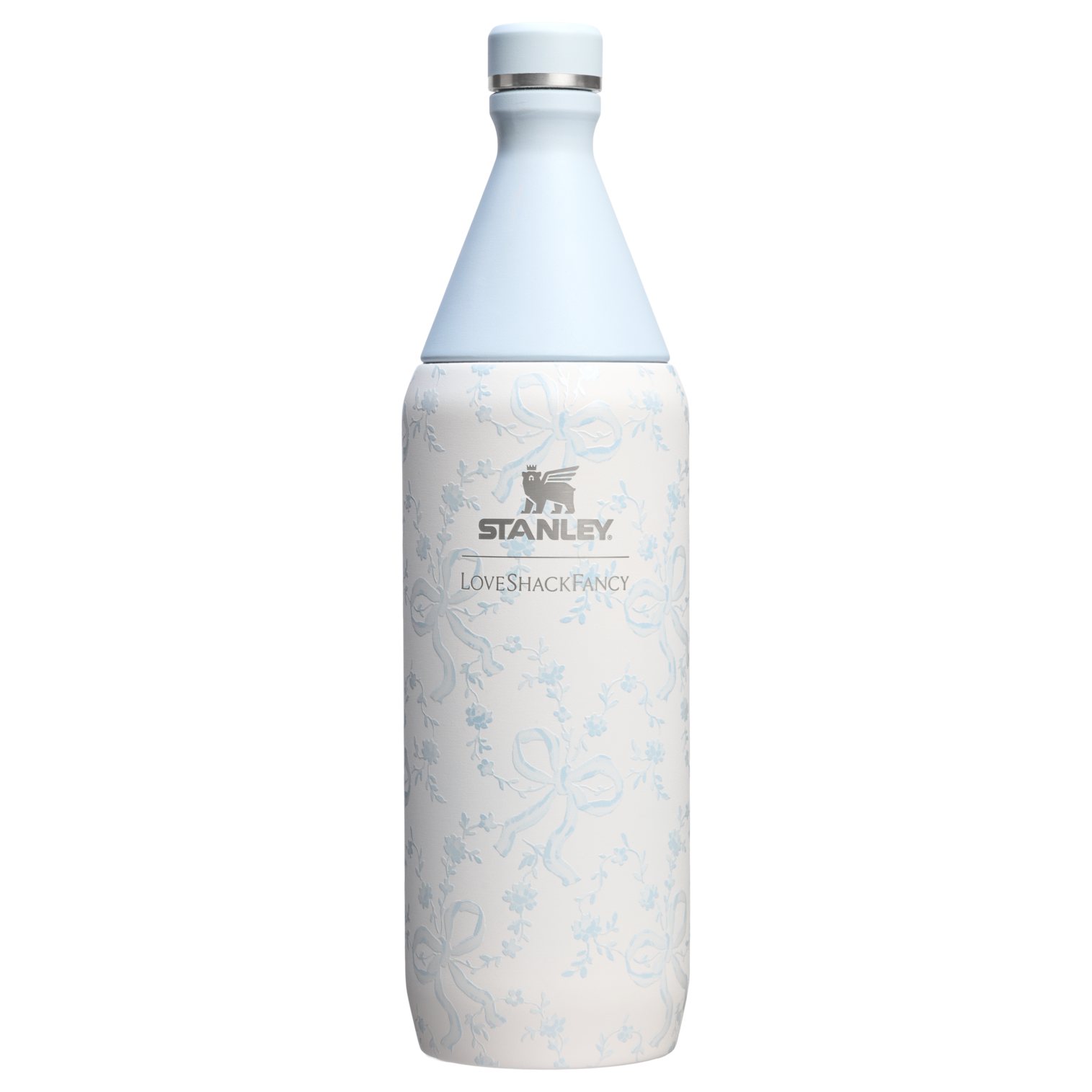 Stanley 1913 x LoveShackFancy Holiday All Day Slim Bottle | 34 OZ Coquette Bow Winter Ice Coquette Bow Winter Ice Coquette Bow Winter Ice