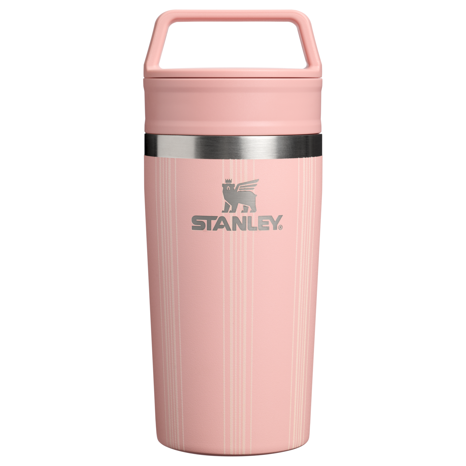 The Café-To-Go Travel Mug | 12 OZ Peach Rose Picnic Stripe Peach Rose Picnic Stripe