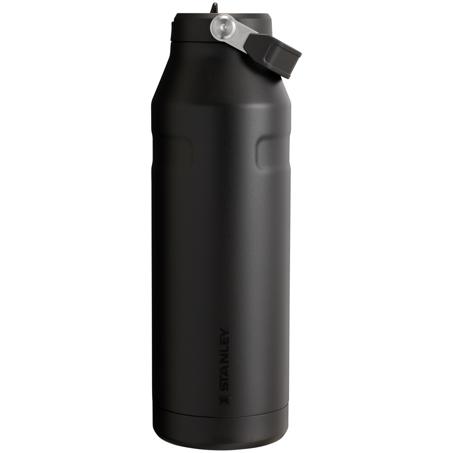 The IceFlow Bottle with Flip Straw Lid | 50 oz Black 2.0 Black 2.0