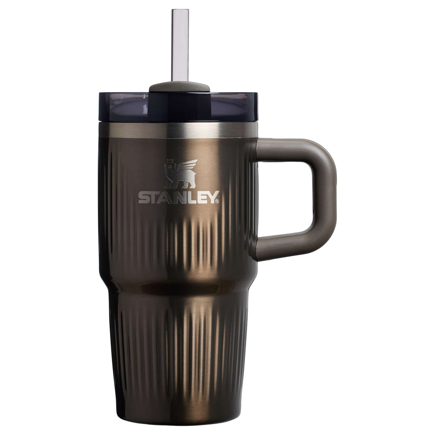 The Quencher H2.0 Fluted Tumbler with Handle Gunmetal Shine Gunmetal Shine