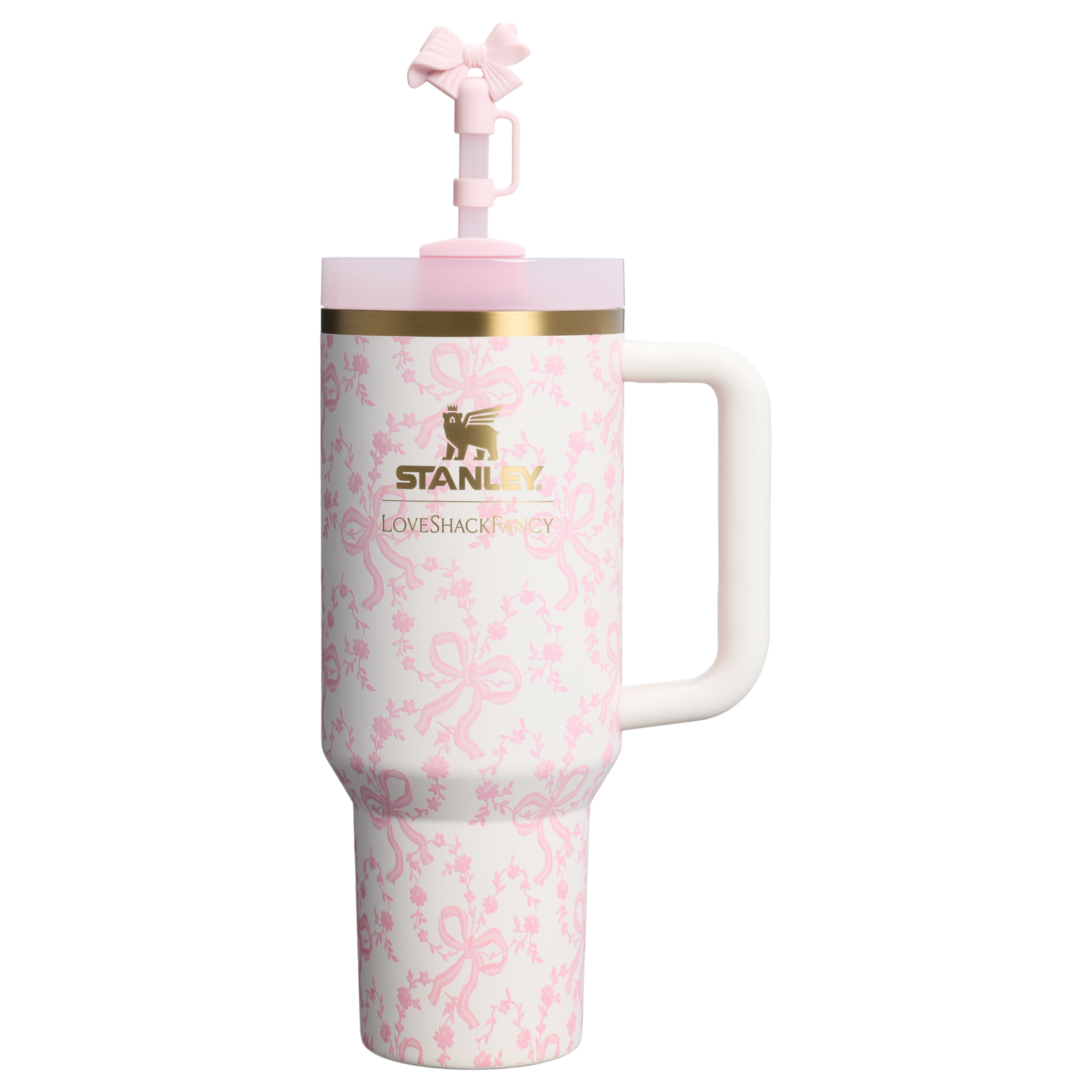 Stanley 1913 x LoveShackFancy Holiday Quencher H2.0 Flowstate Tumbler | 40 OZ Coquette Bow Chantilly Coquette Bow Chantilly