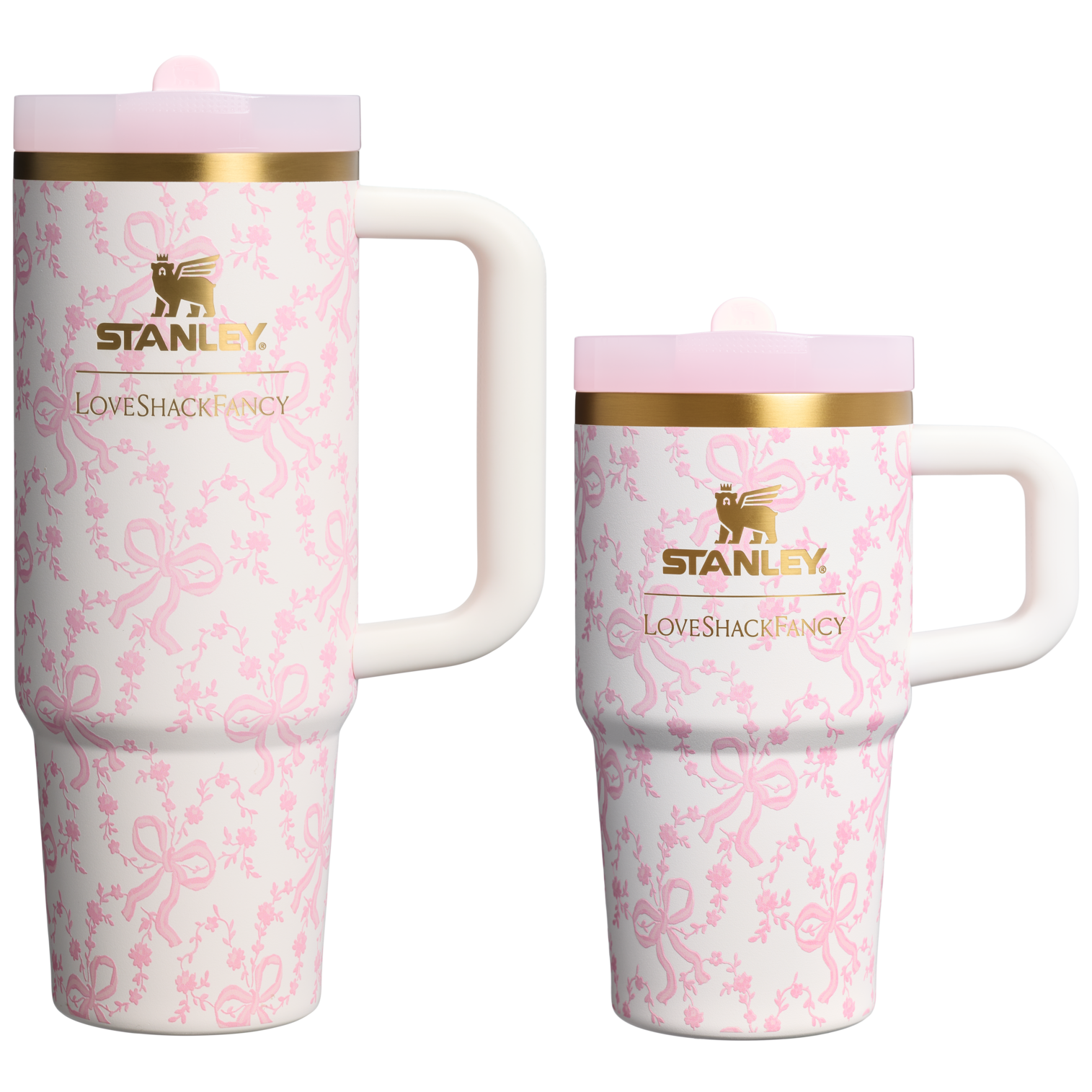 Stanley 1913 x LoveShackFancy Holiday The Quencher Details ProTour Tumbler Set | 2-pack Coquette Bow Chantilly Coquette Bow Chantilly