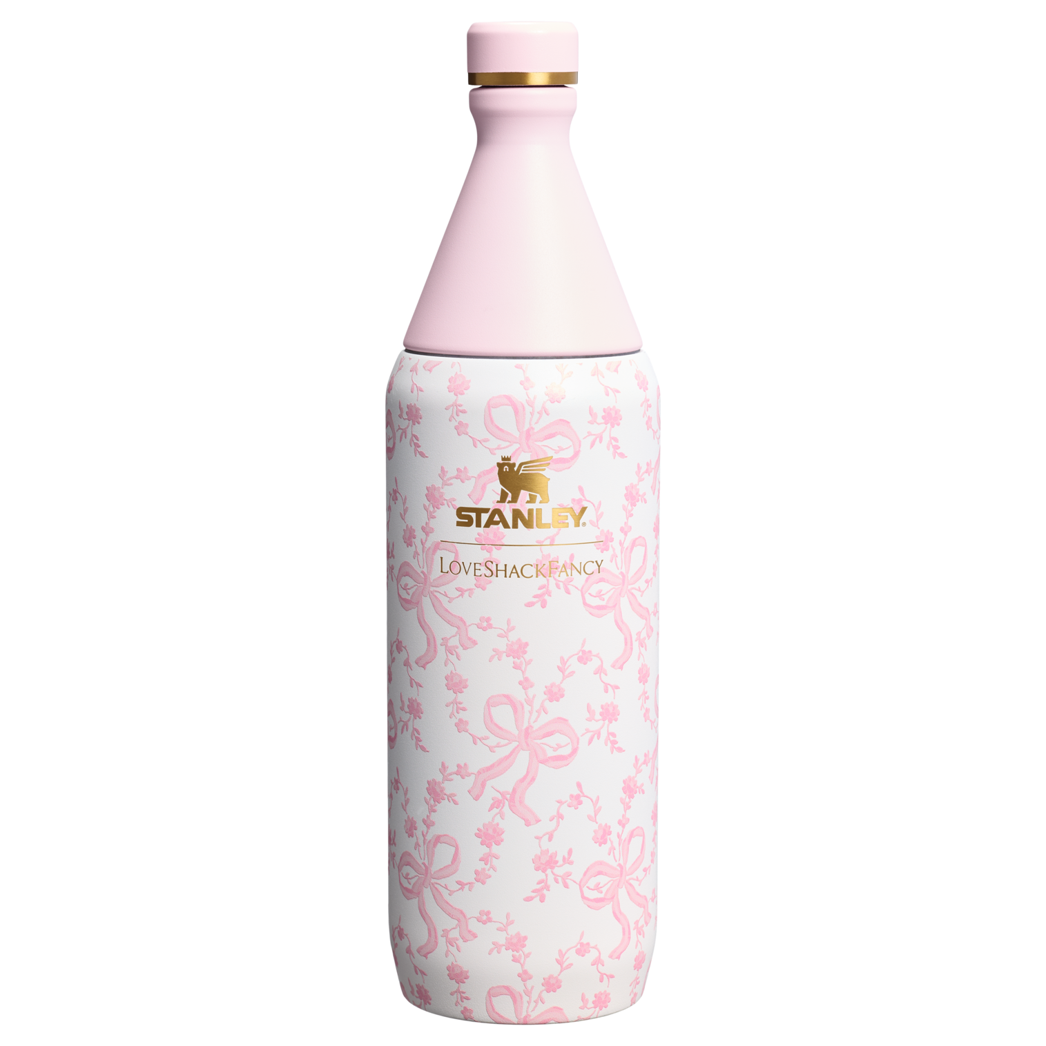 Stanley 1913 x LoveShackFancy Holiday All Day Slim Bottle Coquette Bow Chantilly Coquette Bow Chantilly
