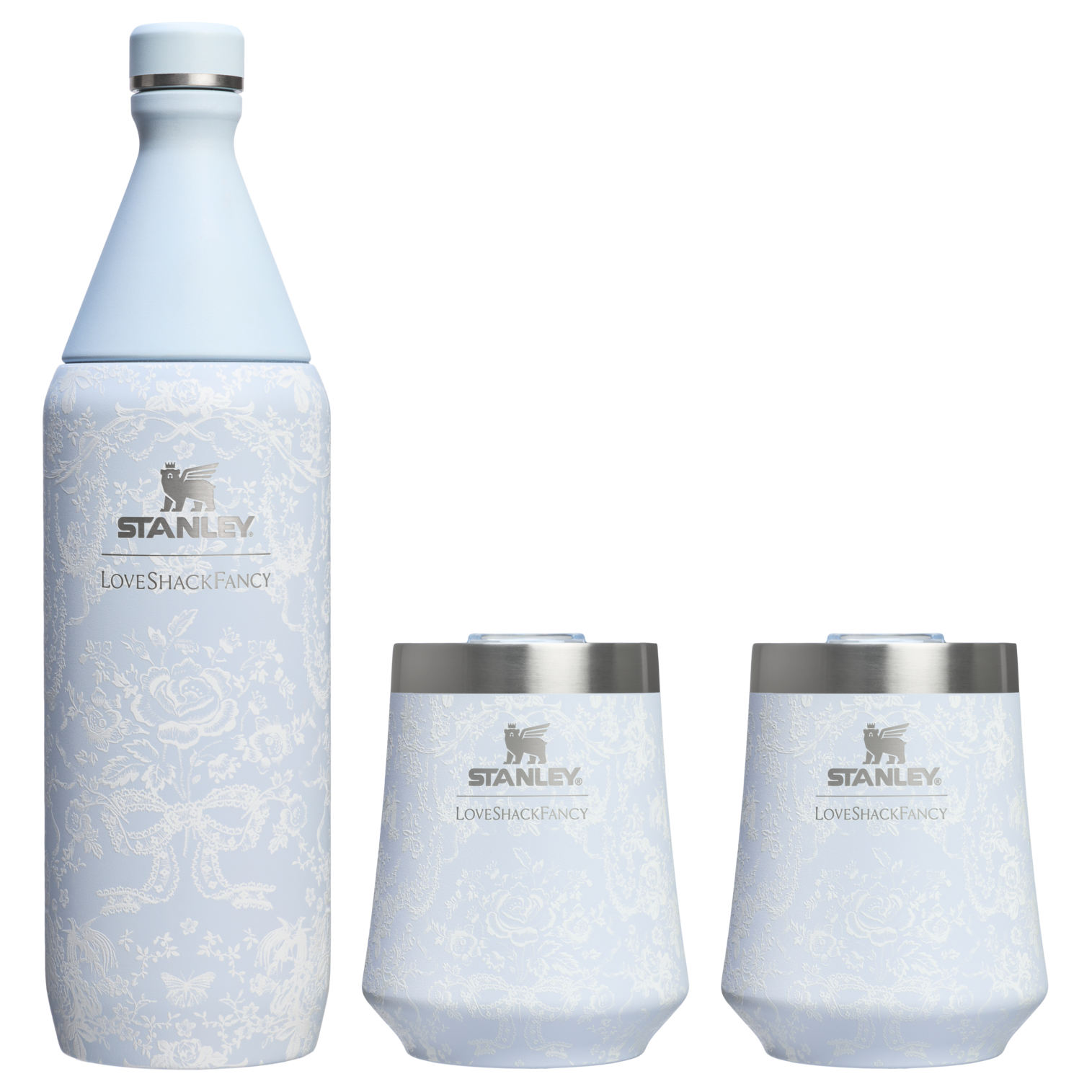 Stanley 1913 x LoveShackFancy Holiday Reserve All Day Wine Set | 34 OZ Toscana Toile Alpine Blue Toscana Toile Alpine Blue