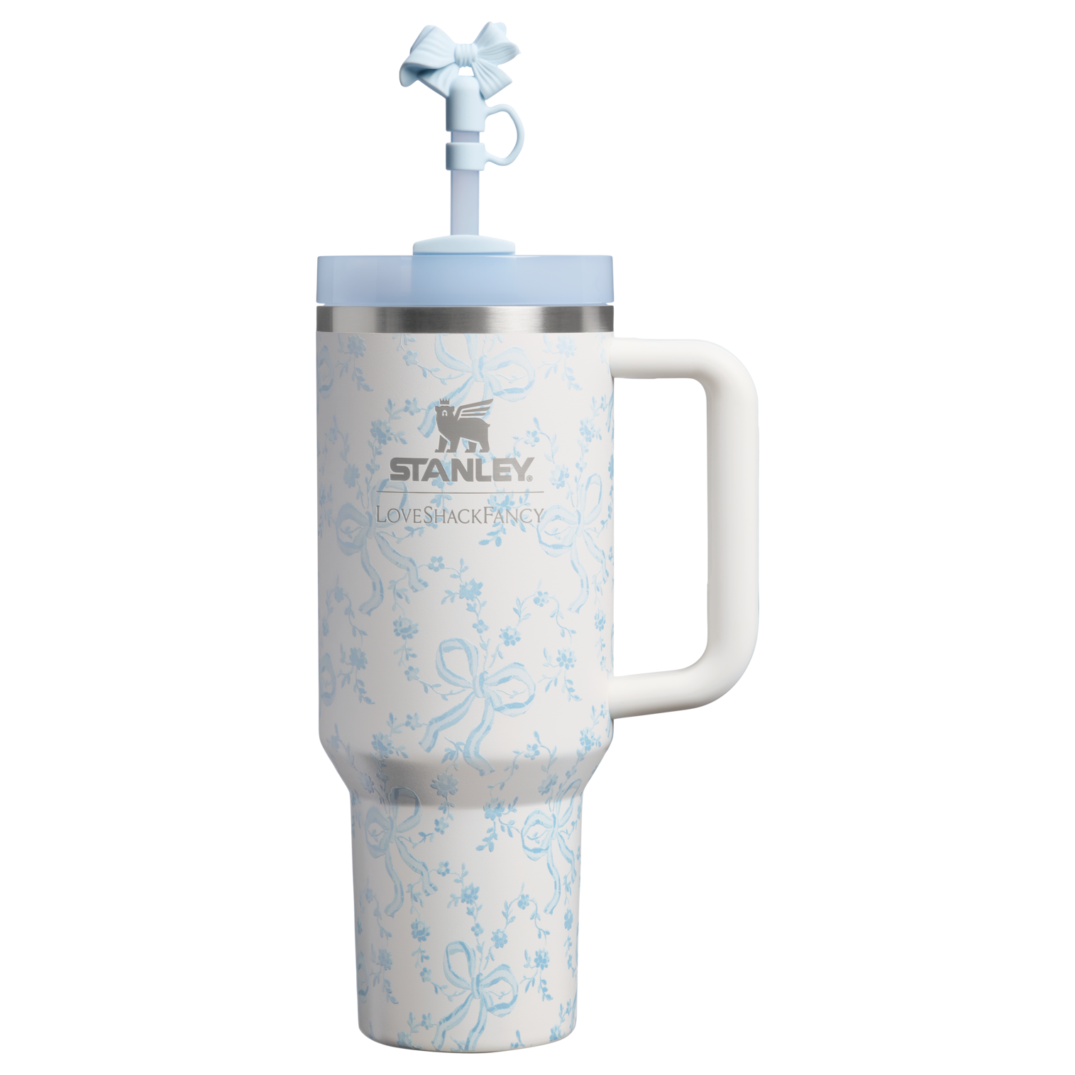 Stanley 1913 x LoveShackFancy Holiday Quencher H2.0 Flowstate Tumbler | 40 OZ Coquette Bow Winter Ice Coquette Bow Winter Ice
