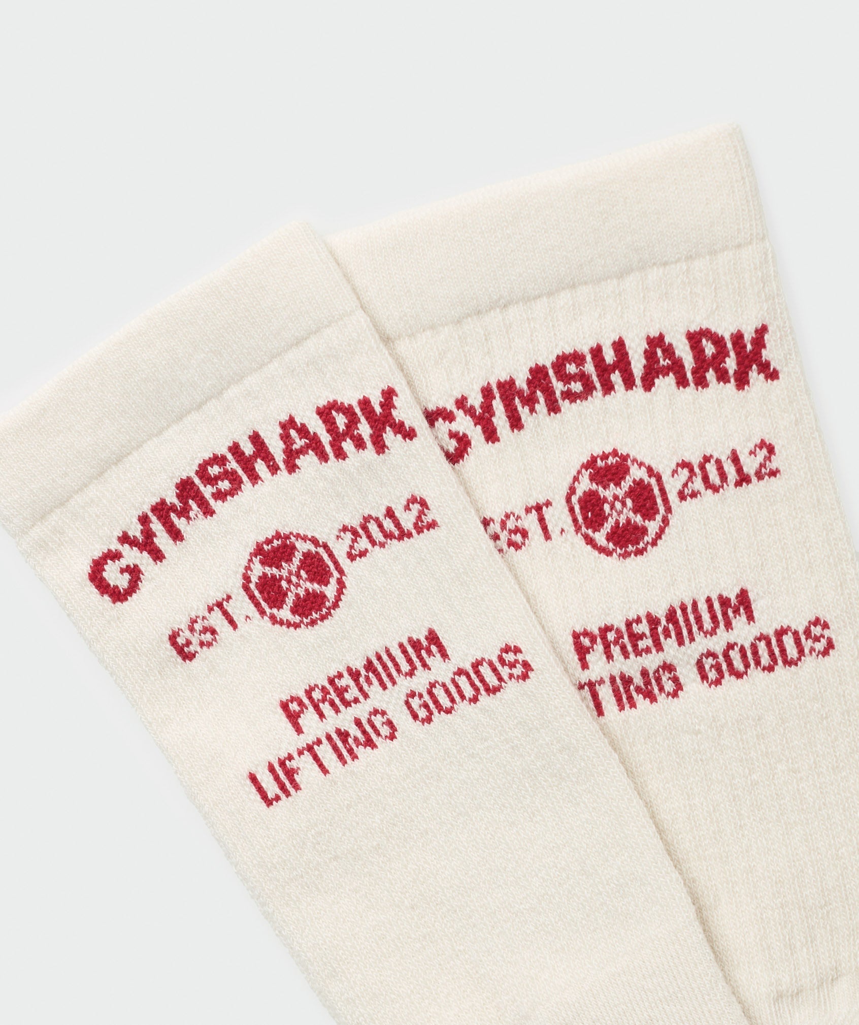 Women's Gymshark Weight Plate Crew Socks Single Oat White