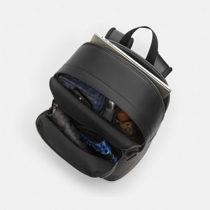 Coach West Backpack In Signature Canvas Gunmetal Charcoal Black