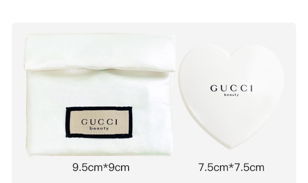 GUCCI Heart Retro Mirror Button Bag Makeup Tool Two-Piece Set Makeup Mirror Folding Mirror Two-Piece Set
