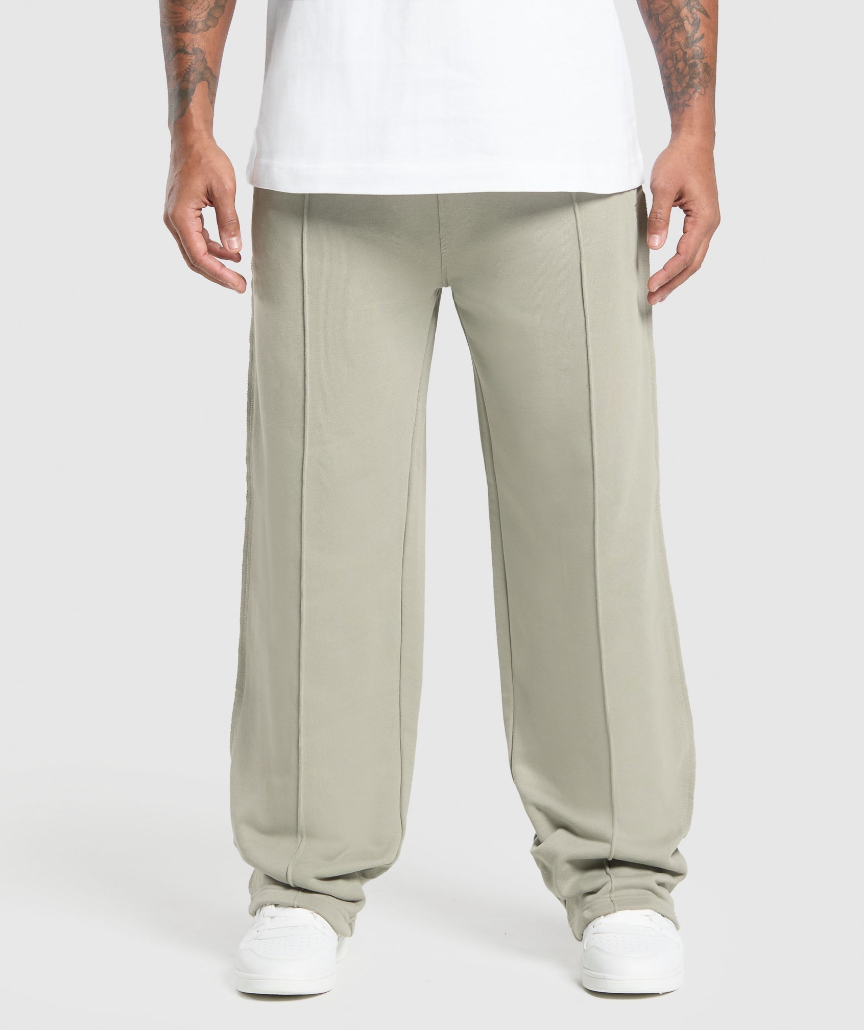 Gymshark Wide Leg Pants Chalk Green