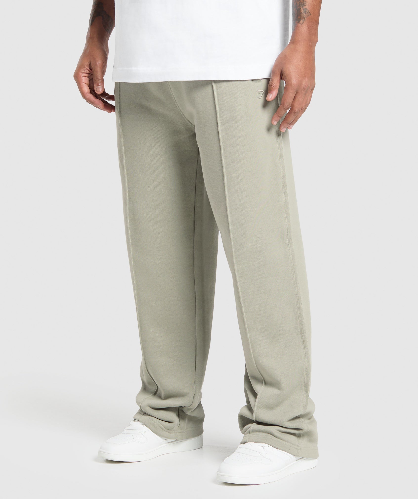 Gymshark Wide Leg Pants Chalk Green