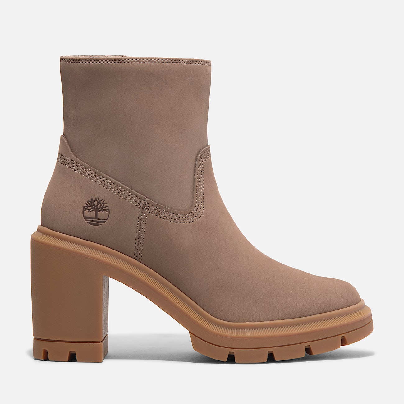 Timberland Women'S Allington Heights Mid Zip Boot Taupe Nubuck