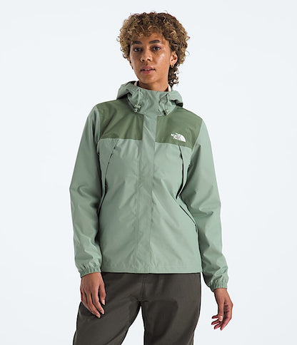 The North Face Women Antora Rain Jacket White Dune TNF Black Space/Deep Cypress Slate Moss/Bark Mist Smoked Pearl