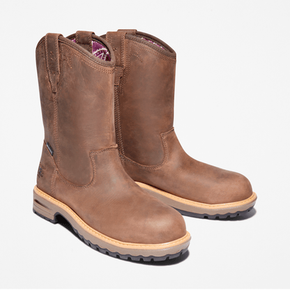 Timberland Ashlar Pull On Alloy Toe Waterproof Work Boot Turkish Coffee Brown Women'S