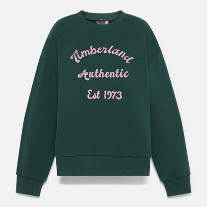 Timberland Brushed Back Crewneck Sweatshirt Dark Forest Green Women'S