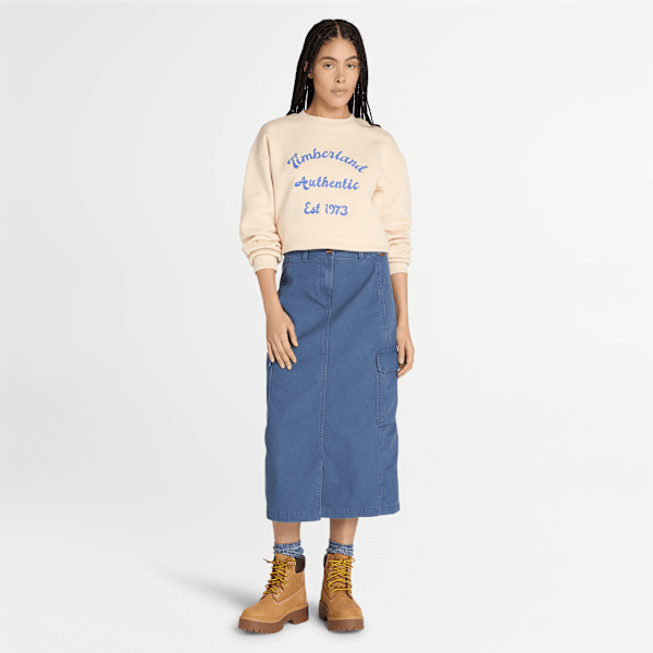 Timberland Brushed Back Crewneck Sweatshirt Light Beige Women'S