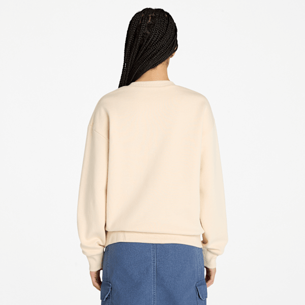 Timberland Brushed Back Crewneck Sweatshirt Light Beige Women'S