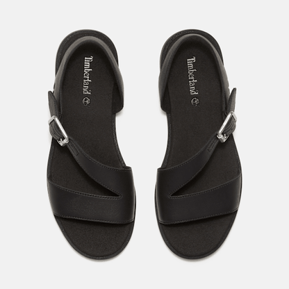 Timberland Calista Bay Backstrap Sandal Black Full-Grain Women'S