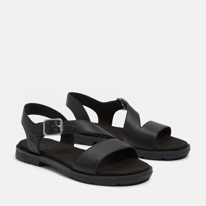 Timberland Calista Bay Backstrap Sandal Black Full-Grain Women'S