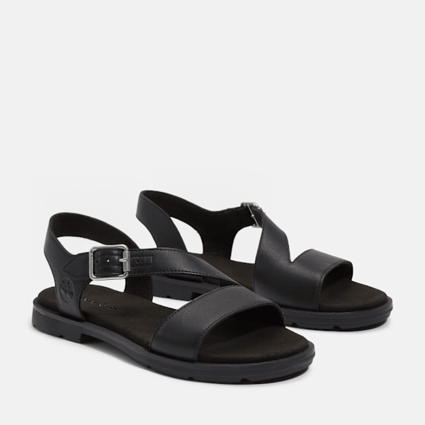 Timberland Calista Bay Backstrap Sandal Black Full-Grain Women'S