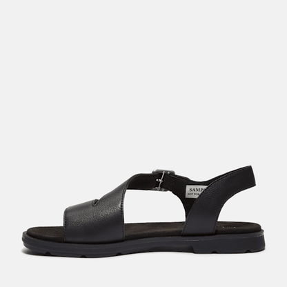 Timberland Calista Bay Backstrap Sandal Black Full-Grain Women'S