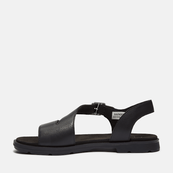 Timberland Calista Bay Backstrap Sandal Black Full-Grain Women'S