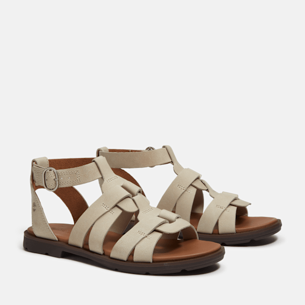 Timberland Calista Bay Fisherman Sandal Light Beige Full-Grain Women'S