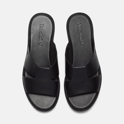 Timberland Calista Bay Slide Sandal Black Full-Grain Women'S