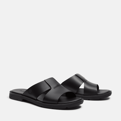 Timberland Calista Bay Slide Sandal Black Full-Grain Women'S