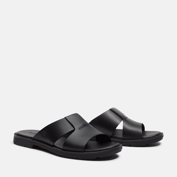 Timberland Calista Bay Slide Sandal Black Full-Grain Women'S