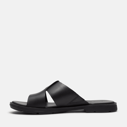 Timberland Calista Bay Slide Sandal Black Full-Grain Women'S
