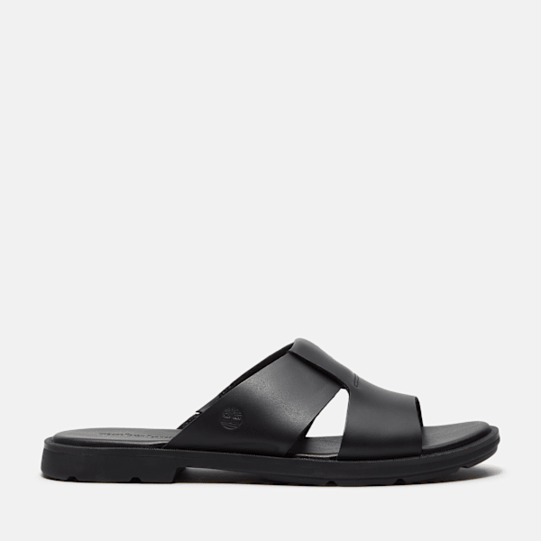 Timberland Calista Bay Slide Sandal Black Full-Grain Women'S