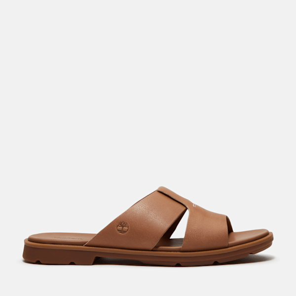 Timberland Calista Bay Slide Sandal Brown Full-Grain Women'S