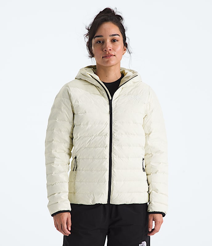 The North Face Women Classic Down Hooded Jacket TNF Black Slate Moss White Dune