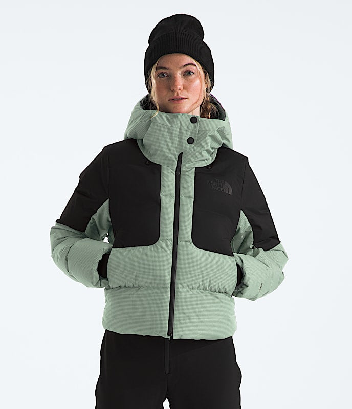 The North Face Women Cold Spell Cropped Down Jacket Slate Moss/TNF Black Blue Flax/Twilight Galaxy